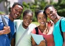 College students smiling together on campus